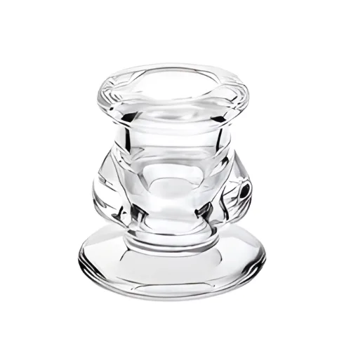 SZKLANY ŚWIECZNIK STOŻEK #2 Szklany świecznik na pojedynczą świecę