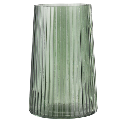 WAZON ROY #1 Wazon / świecznik ryflowany w kolorze zielonym