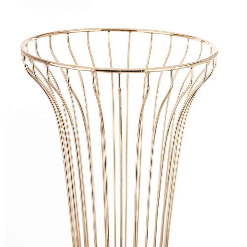 ZŁOTY STOJAK #2 Złoty druciany stojak florystyczny w formie wazonu