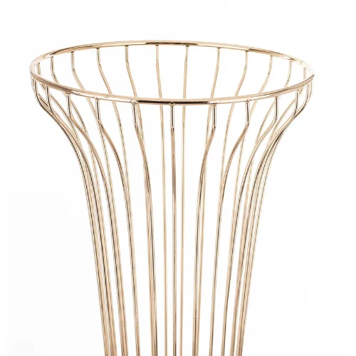 ZŁOTY STOJAK #2 Złoty druciany stojak florystyczny w formie wazonu