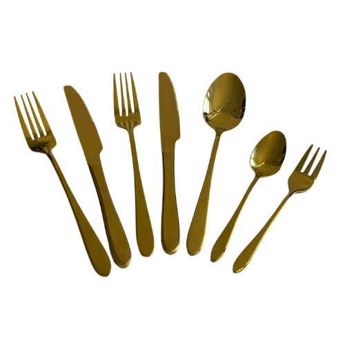 Złote sztućce - zestaw 7 el.